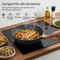 YASHE diepe koekenpan - 26 cm - 4,3 L - deksel