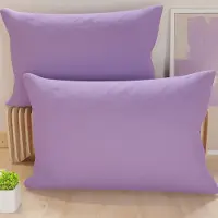 Famanu – Set van 2 kussenslopen van microvezel, 50 x 70 cm, decoratief voor slaapkamer en bank, effen paars