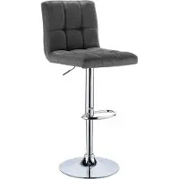 Dripio Barkruk Dora Industrial Donkergrijs - Barkrukken set van 1 - Barstoel Kruk - Barstoelen met rugleuning - Keukenstoel - In hoogte verstelbaar - Linnen