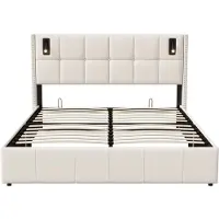 Happiq Opbergbed 160 X 200 Cm Beige - met Lattenbodem