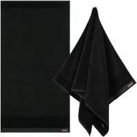 Zwoltex Porto Luxe Katoenen Badhanddoek Zwart 70x140cm 600g/m²