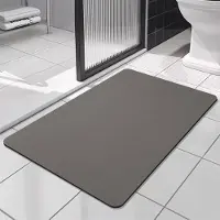 Famanu – Badmat van diatomeeënaarde, super absorberend en sneldrogend, antislip douchemat van microvezel, donkerbeige, 40 x 60 cm