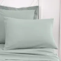 Famanu – Set van 2 kussenslopen, 50 x 70 cm, 100% katoen, effen in celadon kleur, perfect voor elke slaapkamer