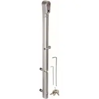 Alberts 415617 LOCINOX grendel KEYDROP, afsluitbaar, aluminium, met profielhalvecilinder, voor profielen vanaf 40 x 40 mm, met dieptevergrendeling van 140 mm