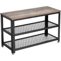 Famanu – Schoenenbank met 2 roosterplanken, metalen frame, afmetingen 30 x 73 x 45 cm
