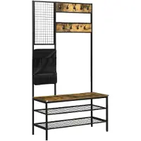 Aosom - Kapstok - met Haken - Memobord - Opbergtas en Schoenenrek - 837-219
