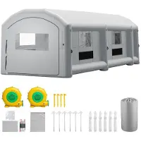 DUOKU Opblaasbare Spuitcabine 12x5x4 m--met Blowers 950W en 1100W, Draagbare Tent, Ronde Dak, voor Auto's en Bestelwagens