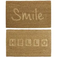 DKD Home Decor Deurmat Vezel Natuurlijk (2 pcs) (75 x 45 x 2 cm)