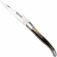 Laguiole En Aubrac Fly N12, L0712IIJ12PCF, Sandvik 12C27, Solid Horn zakmes, 12 cm