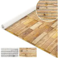 ANRO Badmat Houtlook Bruin 130x350cm Antislip Douchemat Afwasbaar Sneldrogend