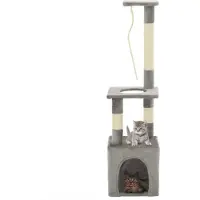 vidaXL Kattenkrabpaal met sisal krabpalen 109 cm grijs