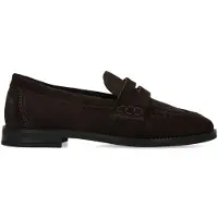 Manfield Donkerbruine suède loafers | Maat 42
