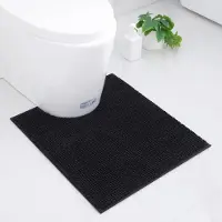 Famanu – Chenille badmat met antislip, zachte toiletmat met uitsparing, 50 x 60 cm, absorberend en wasbaar, perfect voor badkamer gebruik