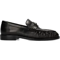 Manfield Zwarte leren loafers | Maat 39