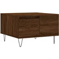 vidaXL Salontafel 55x55x36,5 cm bewerkt hout bruin eikenkleur