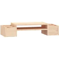vidaXL Monitorstandaard 70x27,5x15 cm massief grenenhout