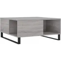 vidaXL Salontafel grijs Sonoma, 80x80x36,5 cm, houtvezel