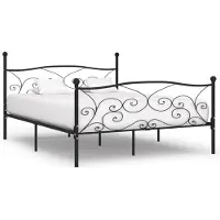 vidaXL Bedframe met lattenbodem, zwart, metaal, 180 x 200 cm