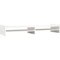 vidaXL Monitorstandaard 100x27x15 cm massief grenenhout wit