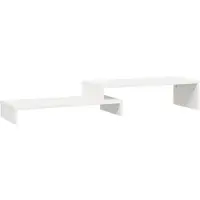 vidaXL Monitorstandaard (52-101)x22x14 cm massief grenenhout wit