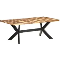 vidaXL Eettafel 200x100x75 cm hout met honingkleurige afwerking
