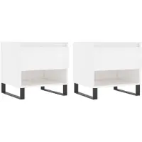 vidaXL Salontafels, 2 stuks, hoogglanzend wit, 50x46x50 cm, houtvezel