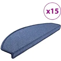 vidaXL Trapmatten 15 st 65x24x4 cm Blauw Halfrond Groot