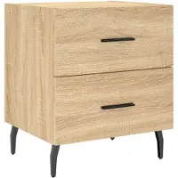 vidaXL Nachtkastje 40x35x47,5 cm bewerkt hout sonoma eikenkleurig