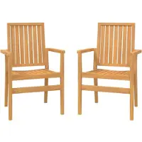 vidaXL Tuinstoelen stapelbaar 2 st 56,5x57,5x91 cm massief teakhout