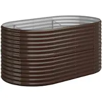 vidaXL Plantenbak 152x80x68 cm gegalvaniseerd staal bruin