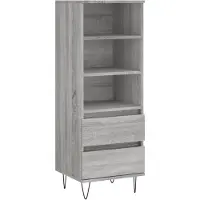 vidaXL Hoge kast 40x36x110 cm bewerkt hout grijs sonoma