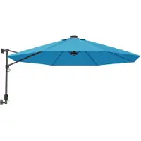 vidaXL Wandparasol 290 cm zeeblauw