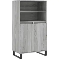 vidaXL Hoge kast 60x36x110 cm bewerkt hout grijs sonoma eikenkleurig