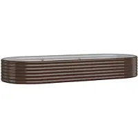vidaXL Plantenbak 249x100x36 cm gegalvaniseerd staal bruin