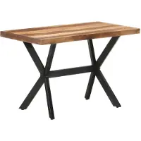 vidaXL Eettafel 120x60x75 cm massief hout met honingkleurige afwerking