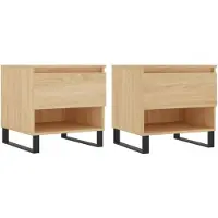 vidaXL Salontafels, 2 stuks, Sonoma-eikenlook, 50x46x50 cm, houtvezel