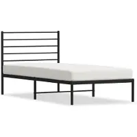 vidaXL Bedframe met hoofdeinde, zwart metaal, 100x200 cm