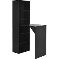 vidaXL Barkruk met kast, zwart, 115x59x200 cm