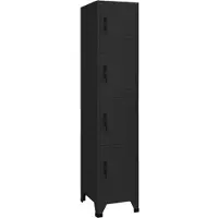 vidaXL Lockerkast 38x45x180 cm staal zwart