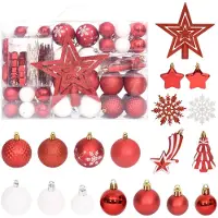 vidaXL 108-delige Kerstballenset rood en wit
