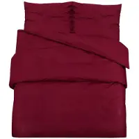 vidaXL Dekbedovertrekset 155x220 cm katoen bordeauxrood