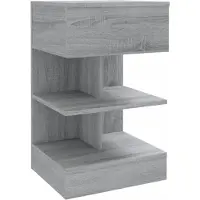 vidaXL Nachtkastje 40x35x65 cm bewerkt hout grijs sonoma eikenkleurig