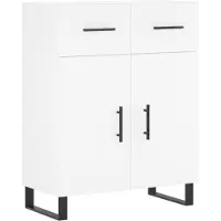 vidaXL Dressoir 69,5x34x90 cm bewerkt hout wit