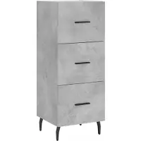 vidaXL Dressoir, betonkleur, 34,5 x 34 x 90 cm, houtvezelplaat