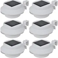 vidaXL 6x Buitenlamp zonne-energie set, tuinfakkel, dakgootverlichting, wit