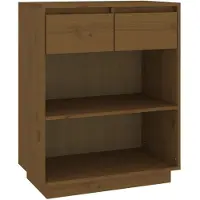 vidaXL Bijzetkast, honingbruin, 60x34x75 cm, massief grenenhout