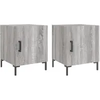 vidaXL Nachtkastjes 2 st 40x40x50 cm bewerkt hout grijs sonoma eiken