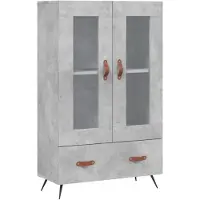 vidaXL Hoge kast 69,5x31x115 cm bewerkt hout betongrijs