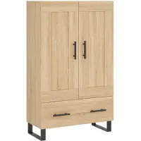 vidaXL Hoge kast 69,5x31x115 cm bewerkt hout sonoma eikenkleurig