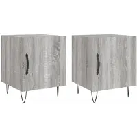 vidaXL Nachtkastjes 2 st 40x40x50 cm bewerkt hout grijs sonoma eiken